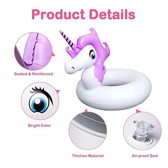 Este é un anel de natación con forma de unicornio?