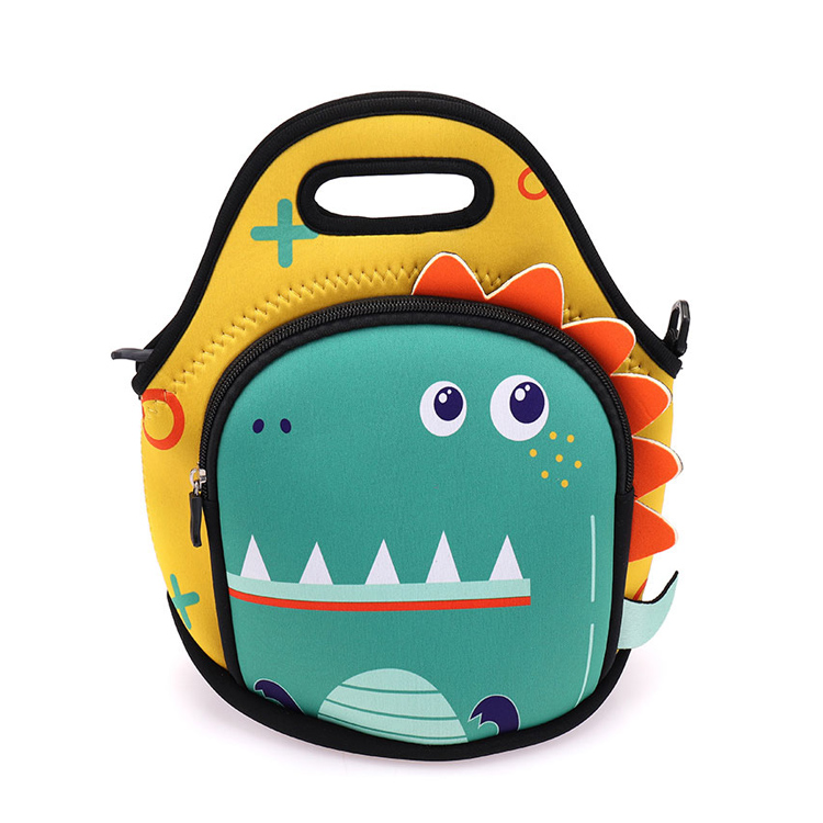 Bolsa de xantar para nenos de neopreno de cocodrilo illado térmico de 3 a 4 horas