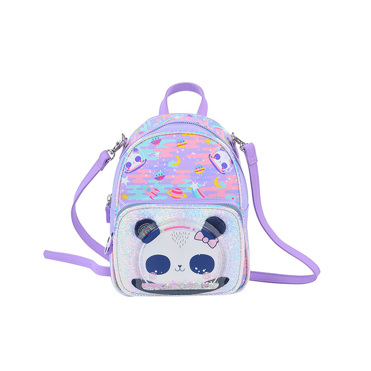 Mochila de estudante de panda de debuxos animados