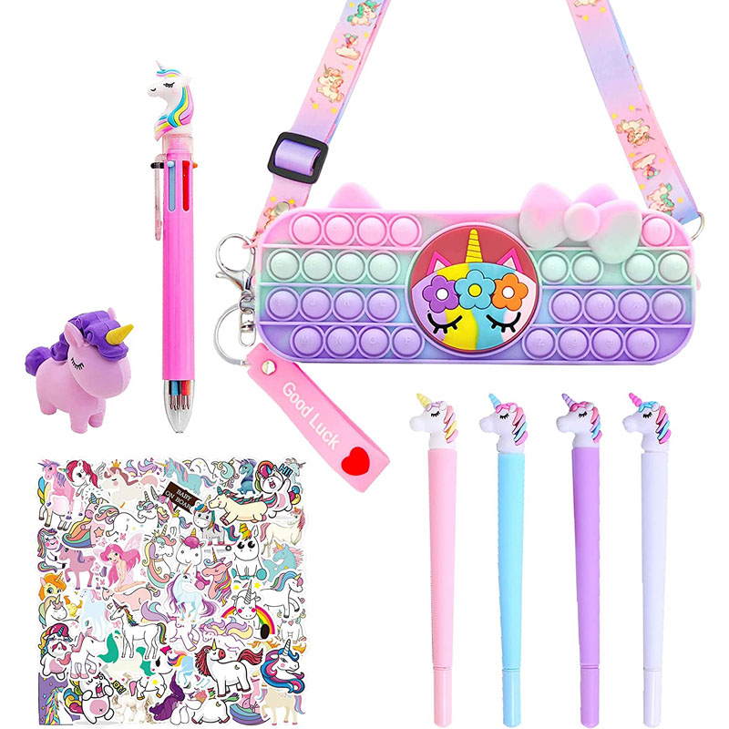 Estuche para lapis de unicornio Set de papelería de unicornio para nenas